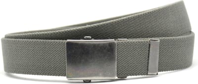 Timbelt Canvas elastische riem - grijs - metalen schuifgesp - koppelriem - lengte 110 cm