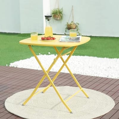 Opvouwbare Tuin tafel 71x70x70 cm - Geel