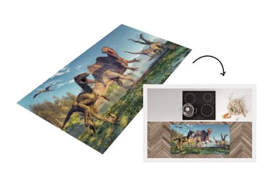 Keukenloper - Loper keuken - Kinderkamer - Water - DInosaurus - 120x60 cm - Keukenloper vinyl