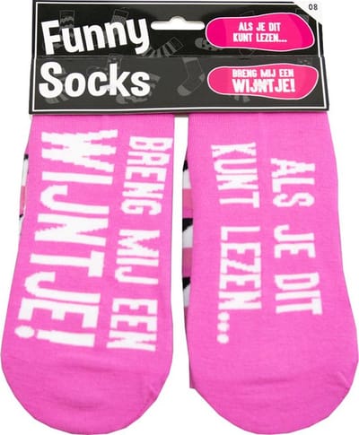 Sokken - Als je dit kunt lezen breng mij een wijntje - Funny socks