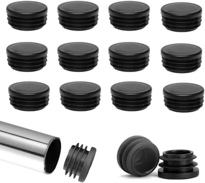 BRENZOOS- Lamellaire Plugs 40 Stuks - Ronde Plug - Zwart - Kunststof Afdekkappen - UV-Weerbestendig - Duurzaam Polyethyleen - Buisafdekkappen