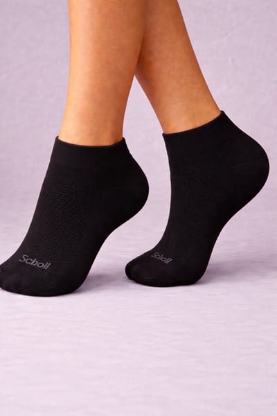 Scholl Cool & Dry Sokken Zwart – 4 Paar – Maat 35-38 – Ademend Katoen – Anti Zweet – Y-hiel Pasvorm – Comfort Sokken Dames & Heren