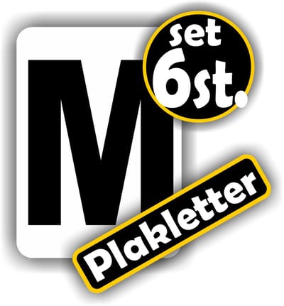 Jerma - Plakletter - M - Stickers - 6 st - 5 x 7 cm - Weerbestendig - Zwart - Zelfklevend - Vinyl