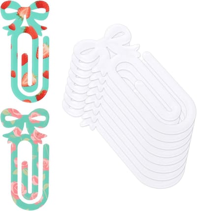 Allecta - Sublimatie Paperclips Set van 10 - Acryl Blanco Paperclips met Strik - School & Kantoorbenodigdheden - Knutselbenodigdheden