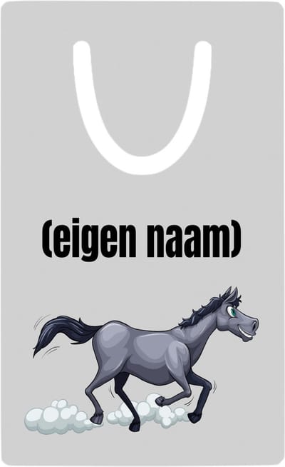 Hacebo® - rennend paard met eigen naam metalen boekenlegger - Paarden - paarden liefhebbers - iemand die houdt van paarden - verjaardag - cadeau - kado Bladwijzer boekenleggers - 7.6 cm x 5cm