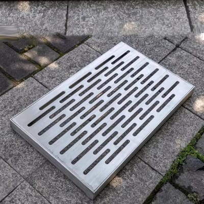Afvoerafdekking Vierkant Rooster - Drainage rooster - Buitenruimte waterpas houden - Geborsteld oppervlak - 500 x 200 x 30 mm
