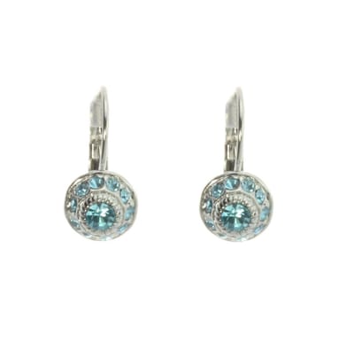 Behave - Ronde oorsteker met steentjes - Zilverkleur - Glamour accent