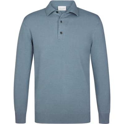 Profuomo polo lange mouw blauw