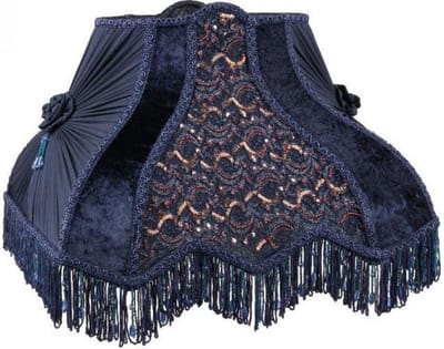 Baroque - Lampenkap - Lampenkap Victorian Rechthoek 40 cm - Blauw - Stof - 29x40x40 - Fabric
