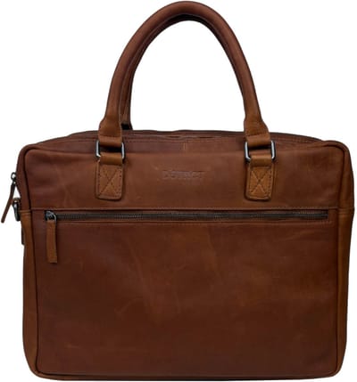 DSTRCT Preston Park Dames & Heren laptoptas - 15.6 inch - Werktas A4 - Leer - Cognac