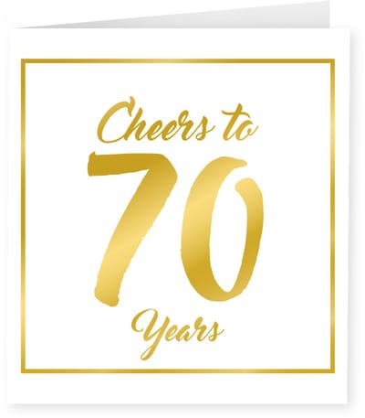 Gold white cards - 70 years