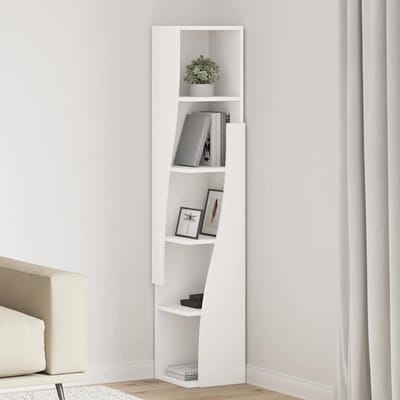 Hoekkast - Opbergkast - Ruimte Besparen - Vrijstaande Kast - 27.5x27x140cm - Wit