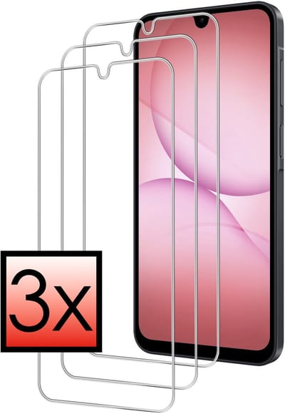 Screenprotector - 3 Stuks - Geschikt voor Samsung Galaxy A17 - Extra Sterk - Beschermglas - Gehard Glas - Tempered Glass - Screen Protector - Bescherm Cover