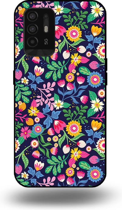 Smartphonica Telefoonhoesje geschikt voor OPPO A94 5G met bloemen opdruk - TPU backcover case flower design geschikt voor Oppo A94 5G