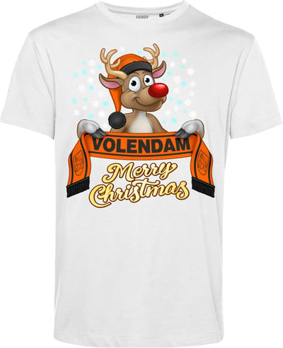T-shirt Volendam | Foute Kersttrui Dames Heren | Kerstcadeau | FC Volendam supporter | Wit | maat XS