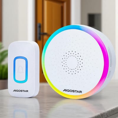 Draadloze Deurbel met RGB Licht - Waterdicht IP55, 60 Melodieën, 150m Bereik