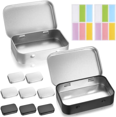 Dailygoods- Opbergdozen 9 Stuks - Met Deksel - Metaal - Lichtgewicht - Voor Sieraden/Candy - Corrosiebestendig - Handige Scharnierdeksel - Opbergdoosjes