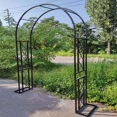 Metalen Tuinboog - Rozen Arch - Planten Klimmen - Verstelbare Breedte - 260 cm - Zwart