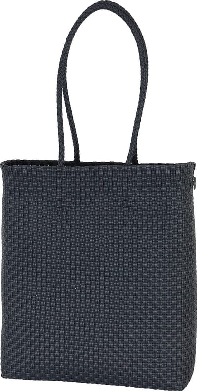 Handgevlochten duurzame boodschappentas - Shopper - Kantoortas - Werktas - Shopping bag - Handed By Solo tall - donkergrijs - dark grey