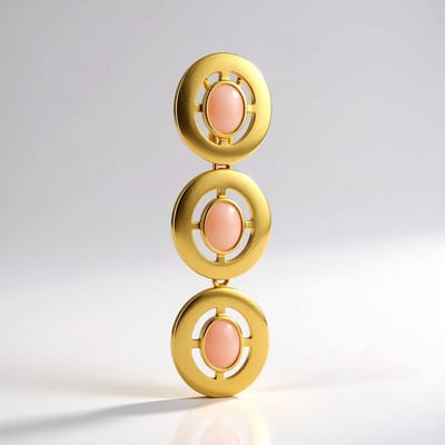 Cavill - Zilveren hanger met 3 roze opalen (2,025 ct) - 925 Sterling zilver verguld - Elegant geometrisch design - MONOSONO COLLECTION