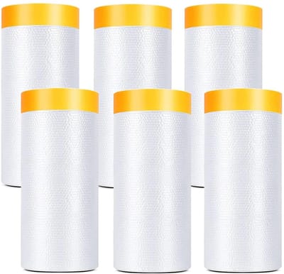 Afdekfolie met textieltape voor schilderwerk - 6 rollen - 1,1m x 20m - Transparant