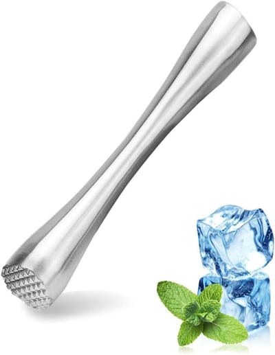 Cocktailstamper - IJscrusher - Stamper - RVS cocktail muddler - 8-inch - Professionele roestvrijstalen muddler - Muddler - Cocktail accessoire - Muddler voor Mojito en Cocktails – Ideaal hulpmiddel voor de thuisbar- bartenders en in de keuken