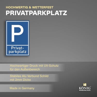 Aluminium parkeerbord voor privé parkeerplaats - 20 x 30 cm met UV-bescherming - Parkeren verboden.