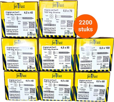 Nogel zelfborende en verzinkende schroeven torx - Voordeelpakket 2200 stuks
