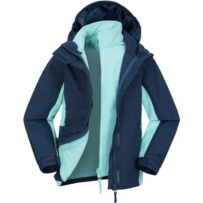 Mountain Warehouse Kinder/Kinder Lightning 3 in 1 Waterdichte Jas (Blauw)