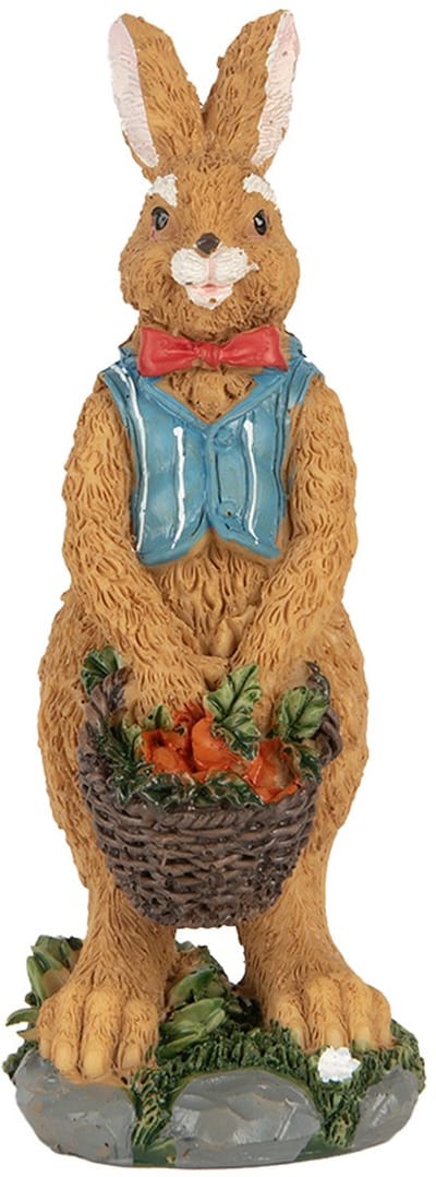 Clayre & Eef Decoratie Beeld Konijn 5x5x13 cm Bruin Kunststof