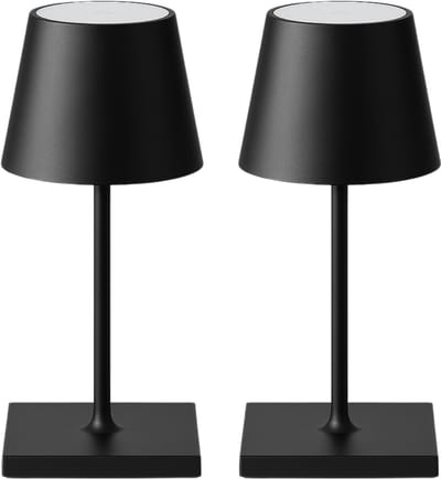 2 Stuks - Oplaadbare Tafellamp - Dimbaar - Bureaulamp - 26CM - Zwart