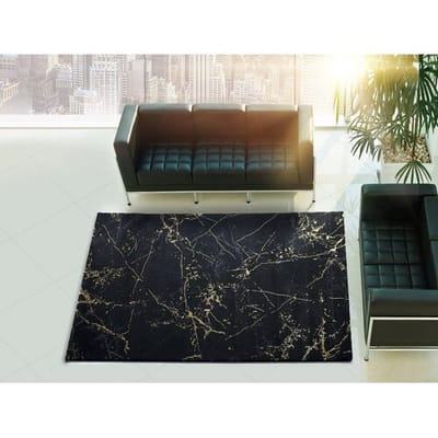 Laagpolig tapijt - abstract - zwart - 140x200 cm - GOLD