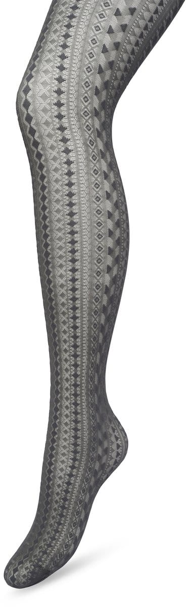 Bonnie Doon Grafische Panty 40 Denier Grijs Dames maat S/M - Grafisch - Print - Gladde Naden - Maximaal Draagcomfort - Chique Panty - Geometrie Tights - Feestelijk - Castlerock - BP221902.169