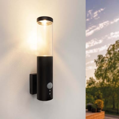 Ledvion - LED Wandlamp met Sensor - GU10 - IP44 - Zwart