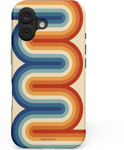 Casetastic hoesje geschikt voor Apple iPhone 16 - MagSafe - Dubbellaagse bescherming - Vintage Boog - Fashion Case - Zand Terracotta Petrol Goud