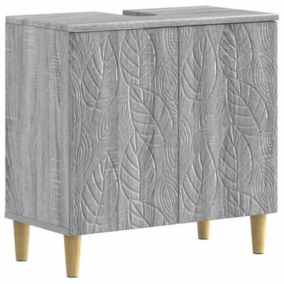 vidaXL - Wastafel - kabinet - voor - de - badkamer - DELFT - Grijs - Sonoma