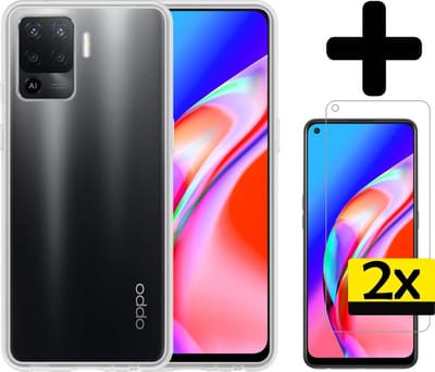 Hoesje - Met 2x Screenprotector - Geschikt voor OPPO A94 - Sterk & Shockproof - Back Cover - Siliconen Case - Telefoon Hoes - Telefoonhoesjes - Transparant