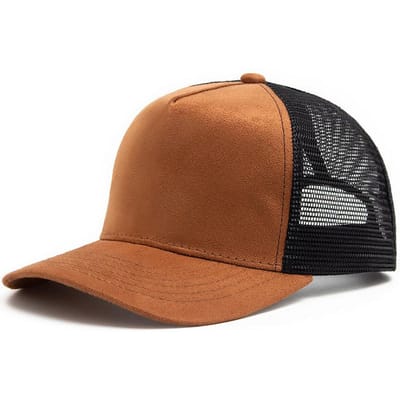 Lente Zomer Suede 5 Panel Mesh Baseballpet Grote Hoofd Unisex Truckerpet Mannen En Vrouwen Sport Snapback Petten Vrije Tijd Gorros 54-61CM brown
