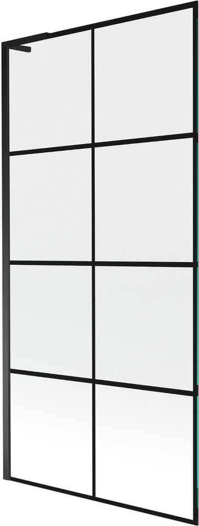 Mexen Next L badwand 1-delig 90 x 150 , zwarte raster, zwart - 895-090-000-03-77-70