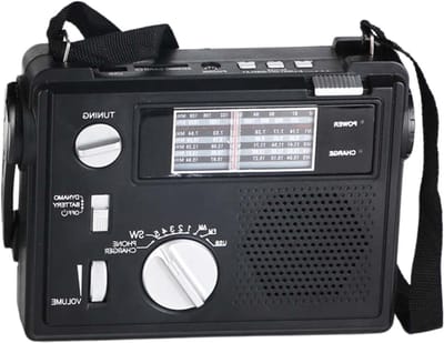 Noodradio - Zonne-energie Radio - Stroomuitval Voorbereiding - Met Zaklamp - 20x15x8 cm - Zwart