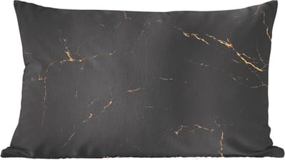 Sierkussens - Kussentjes Woonkamer - 60x40 cm - Zwart marmer - Gouden aders - Klassiek