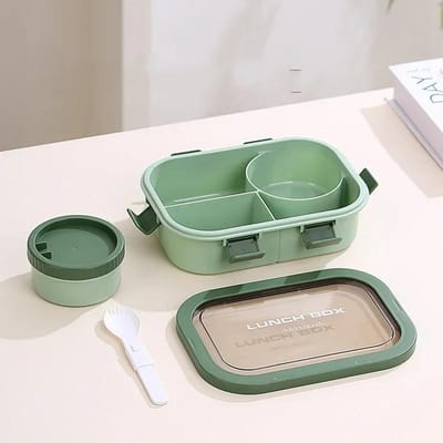 Boîte à lunch portable avec compartiments, boîte à lunch avec bol à soupe, cuillère à boucle, boîte à lunch étanche, récipient alimentaire pour pique-nique et camping