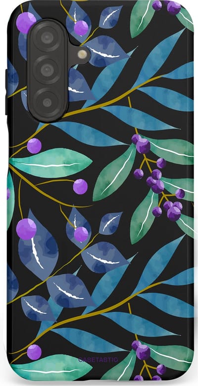 Casetastic hoesje geschikt voor Samsung Galaxy A26 - Dubbellaagse bescherming - Besjes fantasie - Fashion Case - Zwart Petrol Saliegroen