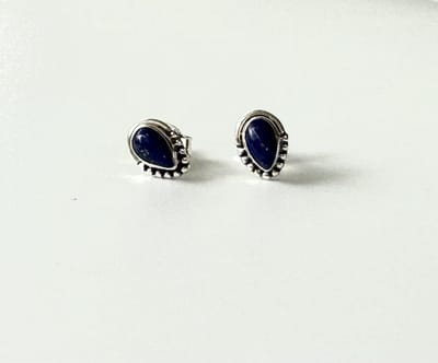 Lapis lazuli edelsteen oorbellen echt zilver