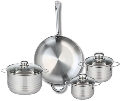 Set van 1 Koekenpan 32 cm en 3 kookpotten 14, 16 en 20 cm Elo Profi Brillant