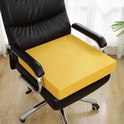 Zitkussen Schuimverhoger - Stoelkussen Ademend - Comfortabel Zitten - Extra Dik 50D Schuim - 40x40x15cm - Geel
