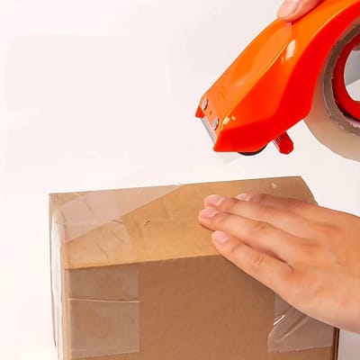 Heavy Duty Verzendtapedispenser - Ergonomisch - 10° Schuin Ontwerp - Herbruikbaar & Duurzaam - Oranje