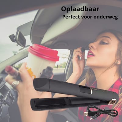 Draadloze Mini Stijltang - Mini Krultang - Reis Stijltang - Stijltang - Krultang - Kleine Krultang Voor Kort Haar - Kleine Krultang - Zwart