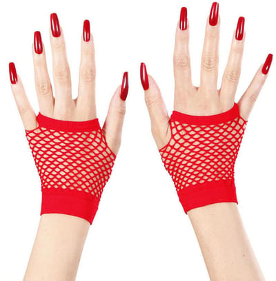 Vingerloze nethandschoenen rood