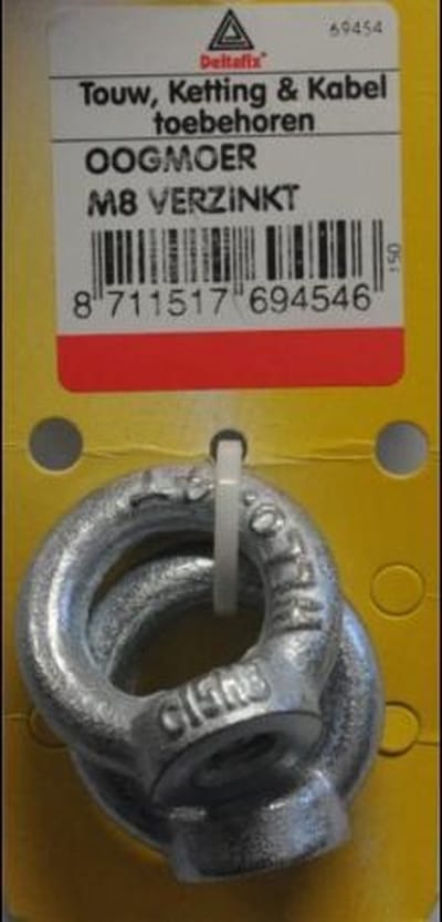 Deltafix oogmoer ringmoer verzinkt m 8 2 st.